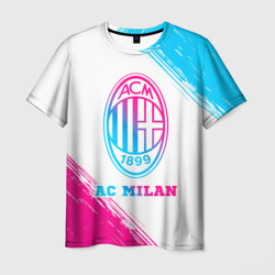 Мужская футболка 3D AC Milan neon gradient style