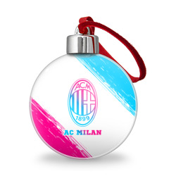 Ёлочный шар AC Milan neon gradient style