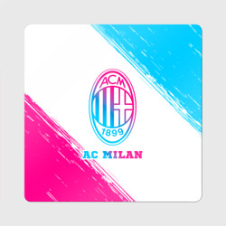 Магнит виниловый Квадрат AC Milan neon gradient style