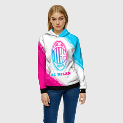 Женская толстовка 3D AC Milan neon gradient style - фото 2