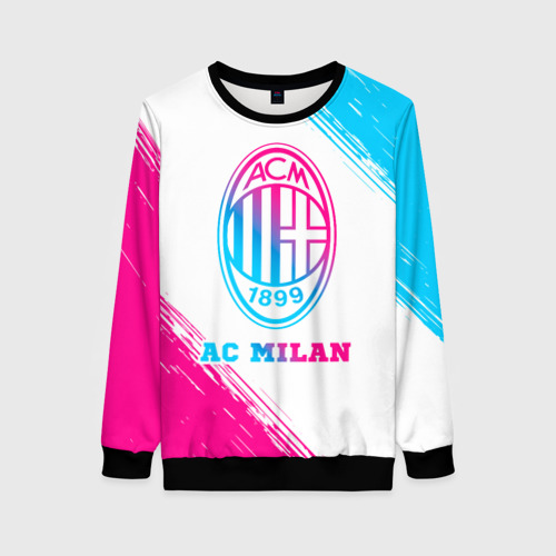 Женский свитшот 3D AC Milan neon gradient style, цвет 3D печать