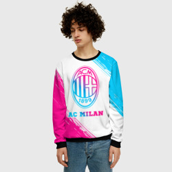 Мужской свитшот 3D AC Milan neon gradient style - фото 2