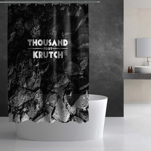 Штора 3D для ванной Thousand Foot Krutch black graphite - фото 2