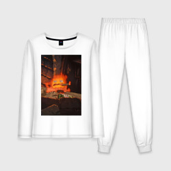 Женская пижама с лонгсливом хлопок Кальцифер огненный демон