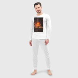 Мужская пижама с лонгсливом хлопок Кальцифер огненный демон - фото 2