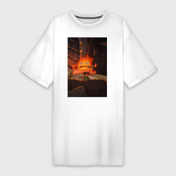 Платье-футболка хлопок Кальцифер огненный демон