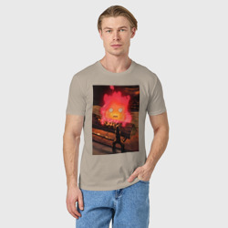 Мужская футболка хлопок Кальцифер огненный демон - фото 2