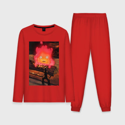 Мужская пижама с лонгсливом хлопок Кальцифер огненный демон