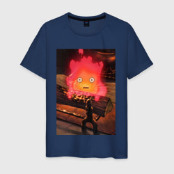 Кальцифер огненный демон – Мужская футболка хлопок с принтом купить со скидкой в -20%