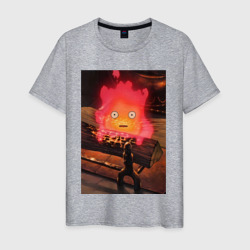 Мужская футболка хлопок Кальцифер огненный демон