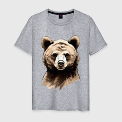 Голова медведя bear head – Мужская футболка хлопок с принтом купить со скидкой в -20%