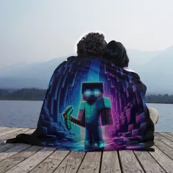 Плед 3D Minecraft - neon character ai art - фото 2