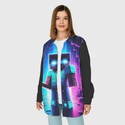 Женская рубашка oversize 3D Minecraft - neon character ai art - фото 2