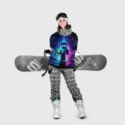 Накидка на куртку 3D Minecraft - neon character ai art - фото 2