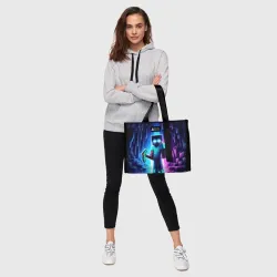 Сумка-шоппер 3D Minecraft - neon character ai art - фото 2
