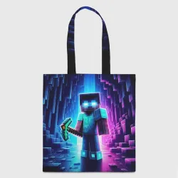Шоппер 3D Minecraft - neon character ai art