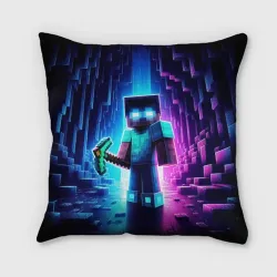Подушка 3D Minecraft - neon character ai art