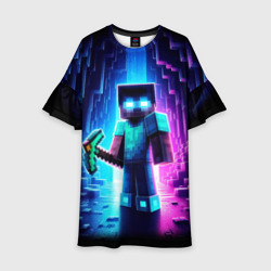 Детское платье 3D Minecraft - neon character ai art