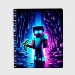 Тетрадь Minecraft - neon character ai art