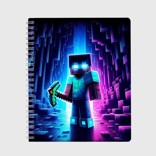 Тетрадь Minecraft - neon character ai art