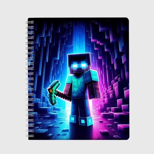 Тетрадь Minecraft - neon character ai art