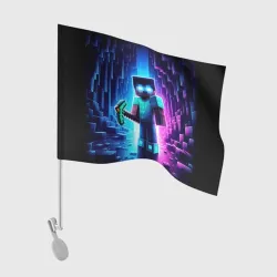 Флаг для автомобиля Minecraft - neon character ai art
