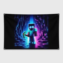 Флаг-баннер Minecraft - neon character ai art