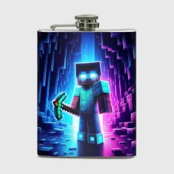 Фляга Minecraft - neon character ai art