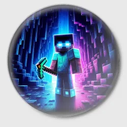 Значок Minecraft - neon character ai art