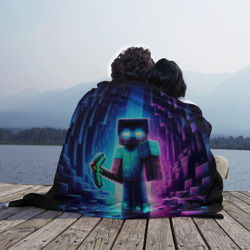Плед 3D Minecraft - neon character ai art - фото 2