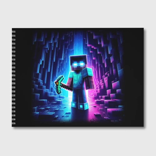 Альбом для рисования Minecraft - neon character ai art