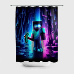 Штора 3D для ванной Minecraft - neon character ai art