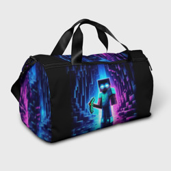 Сумка спортивная 3D Minecraft - neon character ai art