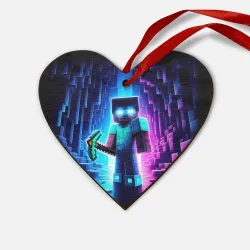 Деревянная игрушка Сердце Minecraft - neon character ai art