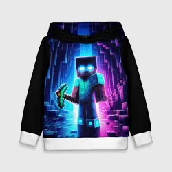 Детская толстовка 3D Minecraft - neon character ai art