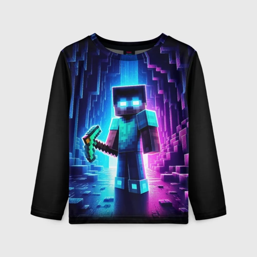 Детский лонгслив 3D Minecraft - neon character ai art