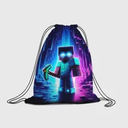 Рюкзак-мешок 3D Minecraft - neon character ai art