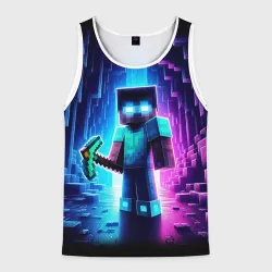 Мужская майка 3D Minecraft - neon character ai art