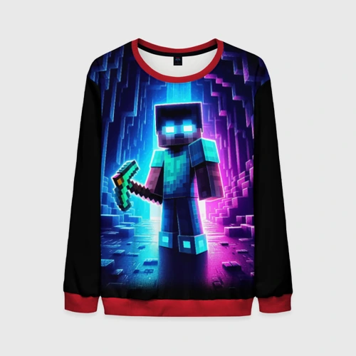 Мужской свитшот 3D Minecraft - neon character ai art