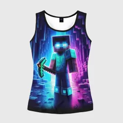 Женская майка 3D Minecraft - neon character ai art