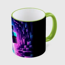 Кружка с полной запечаткой Minecraft - neon character ai art