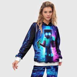 Женский костюм с толстовкой 3D Minecraft - neon character ai art - фото 2