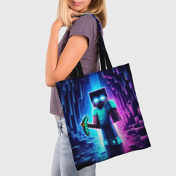 Шоппер 3D Minecraft - neon character ai art - фото 2
