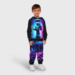 Детский костюм с толстовкой 3D Minecraft - neon character ai art - фото 2