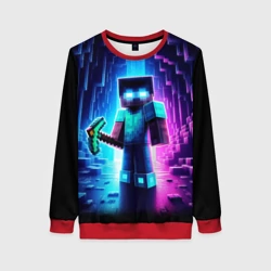 Женский свитшот 3D Minecraft - neon character ai art