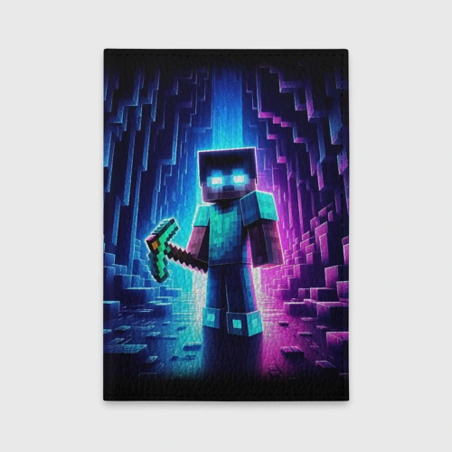 Обложка для автодокументов Minecraft - neon character ai art