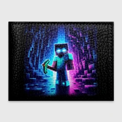 Обложка для студенческого билета Minecraft - neon character ai art