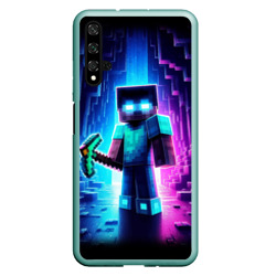 Чехол для Honor 20 Minecraft - neon character ai art