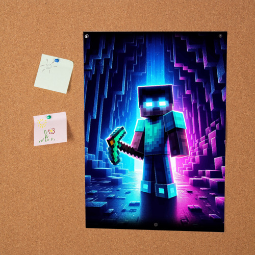 Постер Minecraft - neon character ai art - фото 2