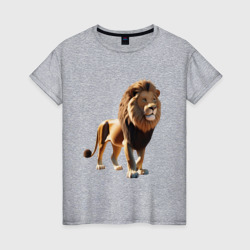 Женская футболка хлопок Стоящий лев